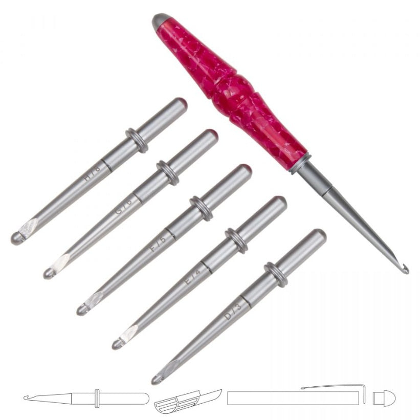 6 Needle Interchangeable Crochet Set