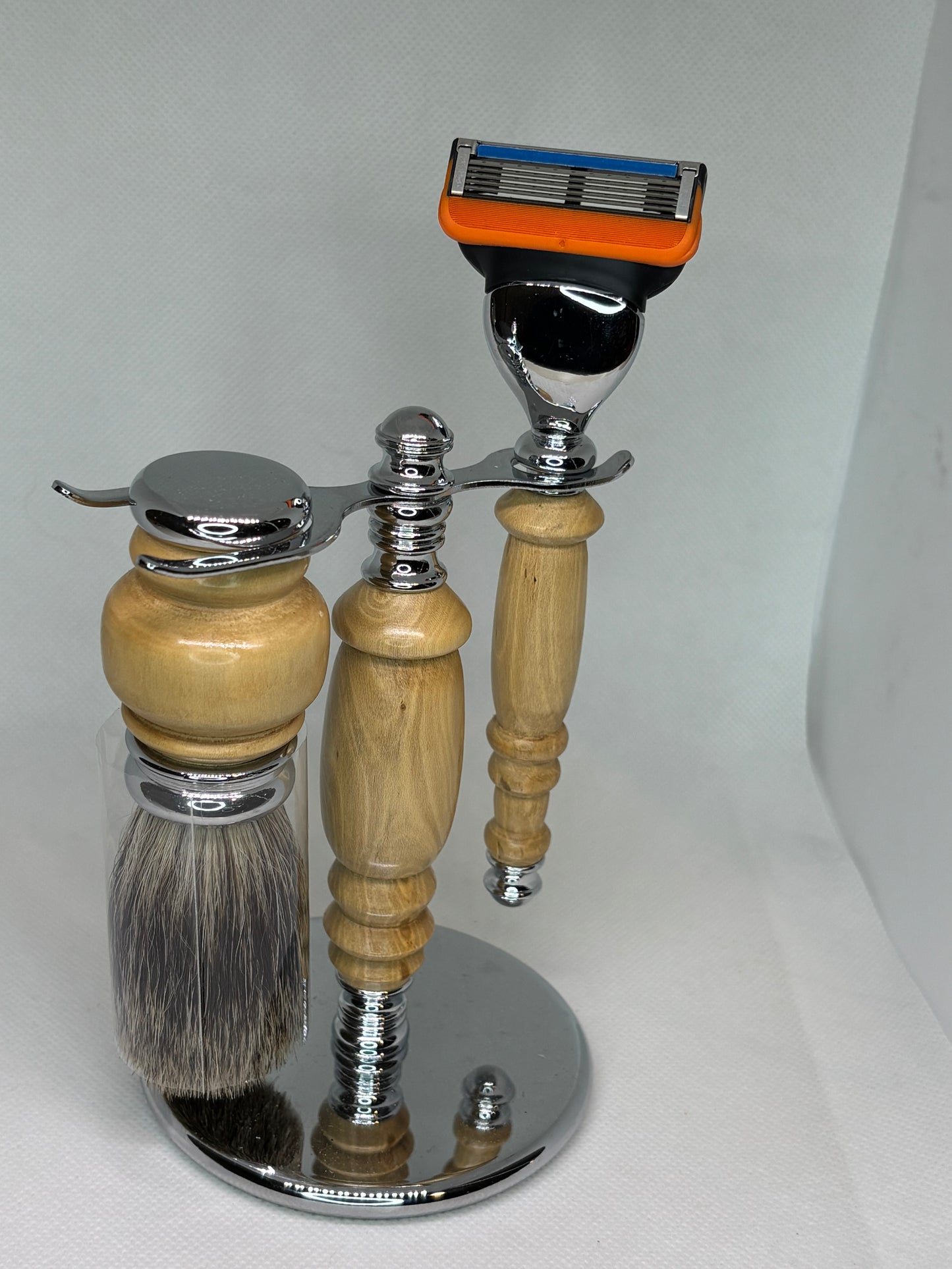 Custom Razor, Stand, and Beaver Hair Brush Sets