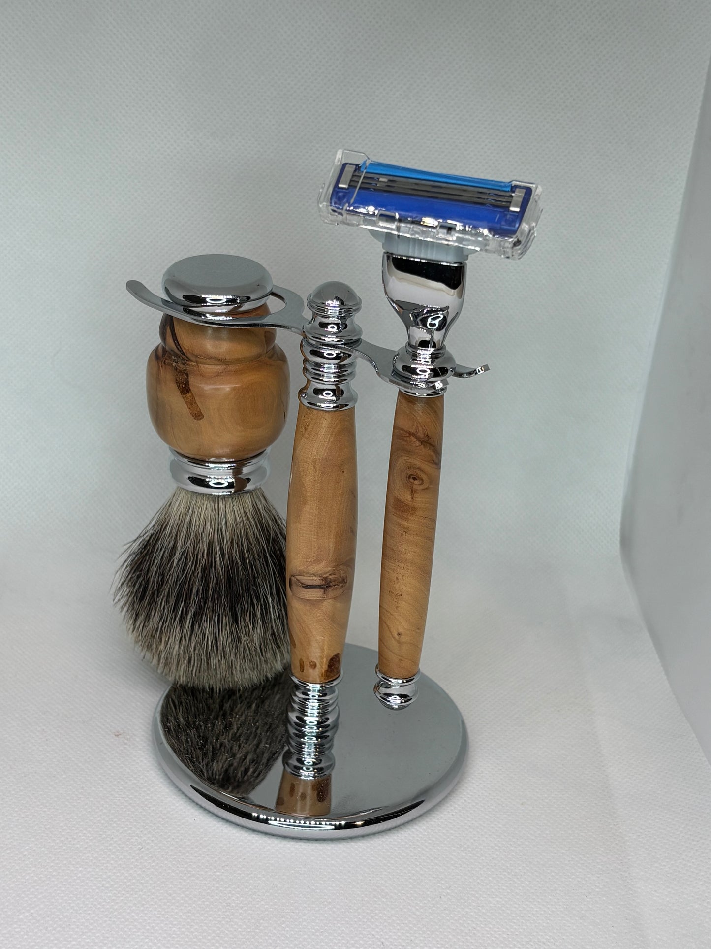 Custom Razor, Stand, and Beaver Hair Brush Sets