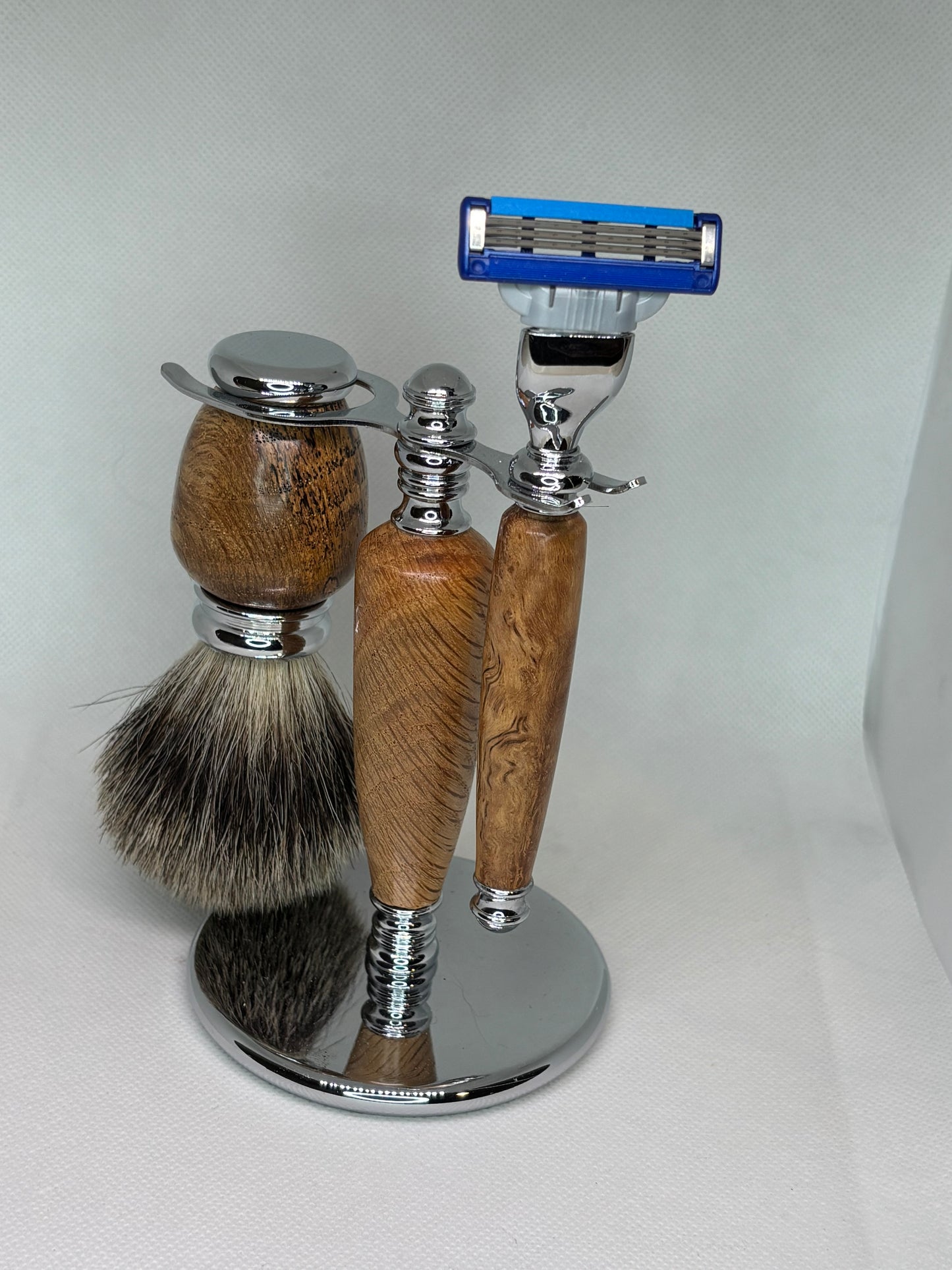 Custom Razor, Stand, and Beaver Hair Brush Sets