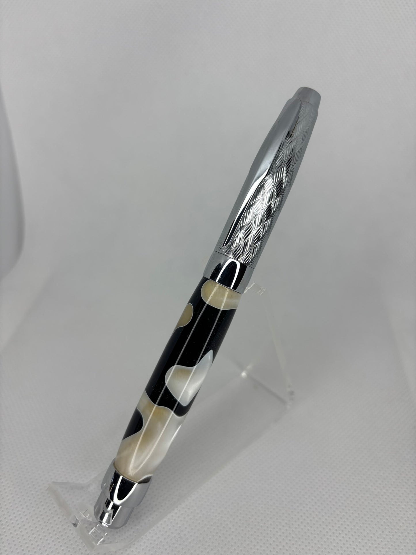 Pressimo Etched Chrome Rollerball Pen