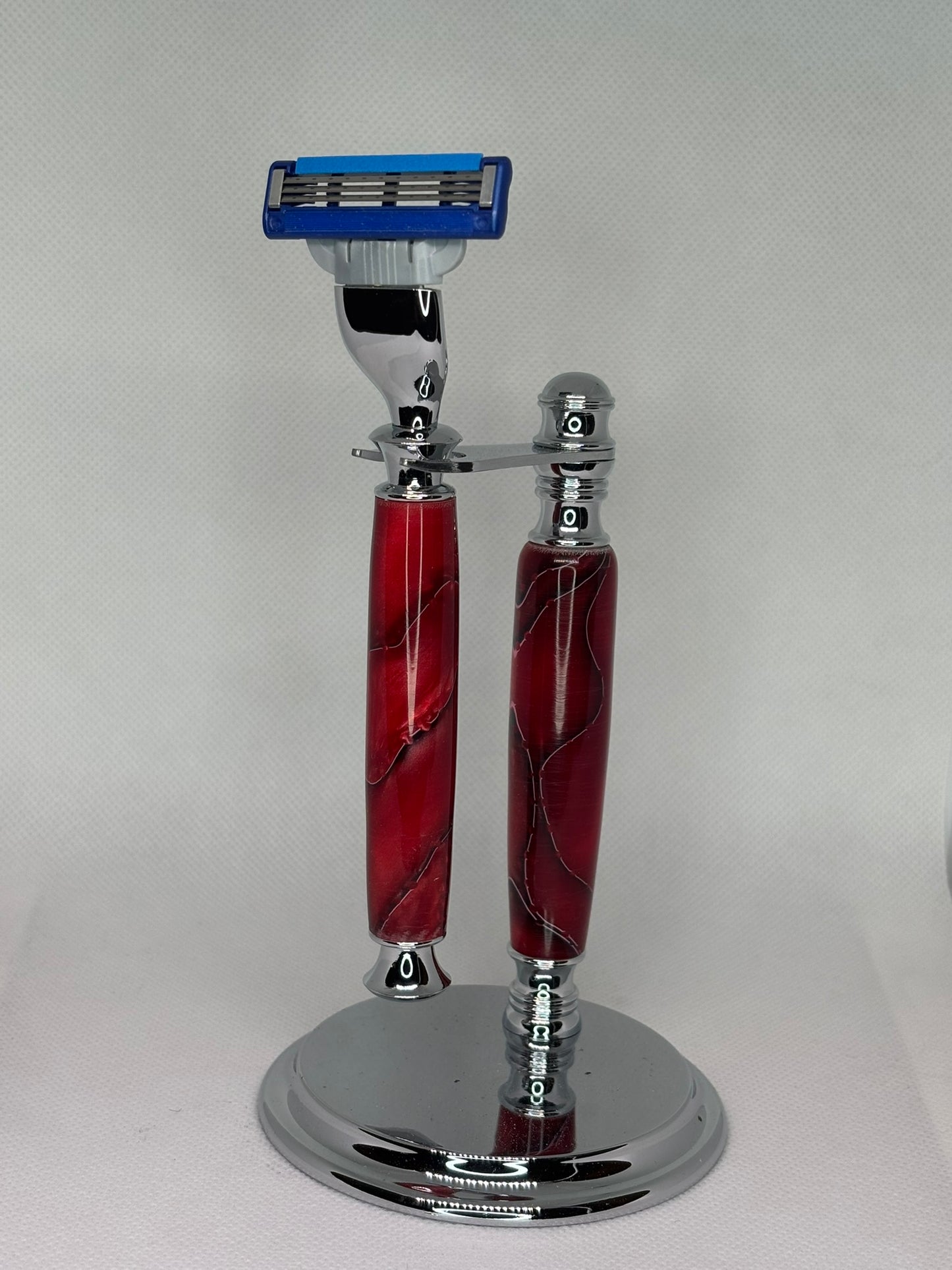 Hand-carved Razor and Stand