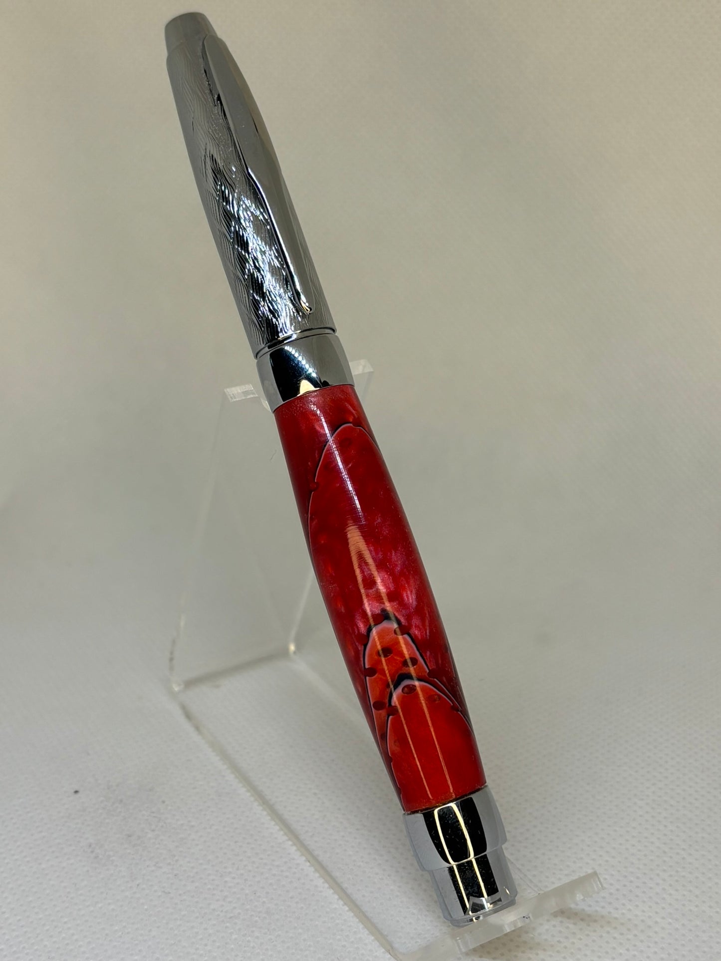 Pressimo Etched Chrome Rollerball Pen