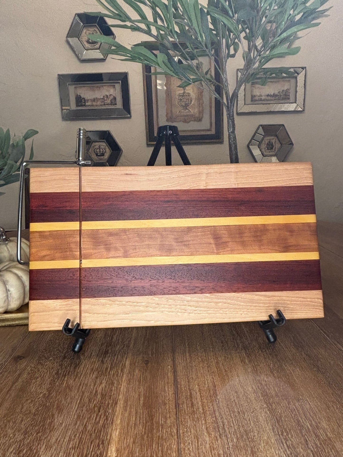 9 x 17 x 3/4" Charcuterie Boards with Integrated Wire Cheese Cutter