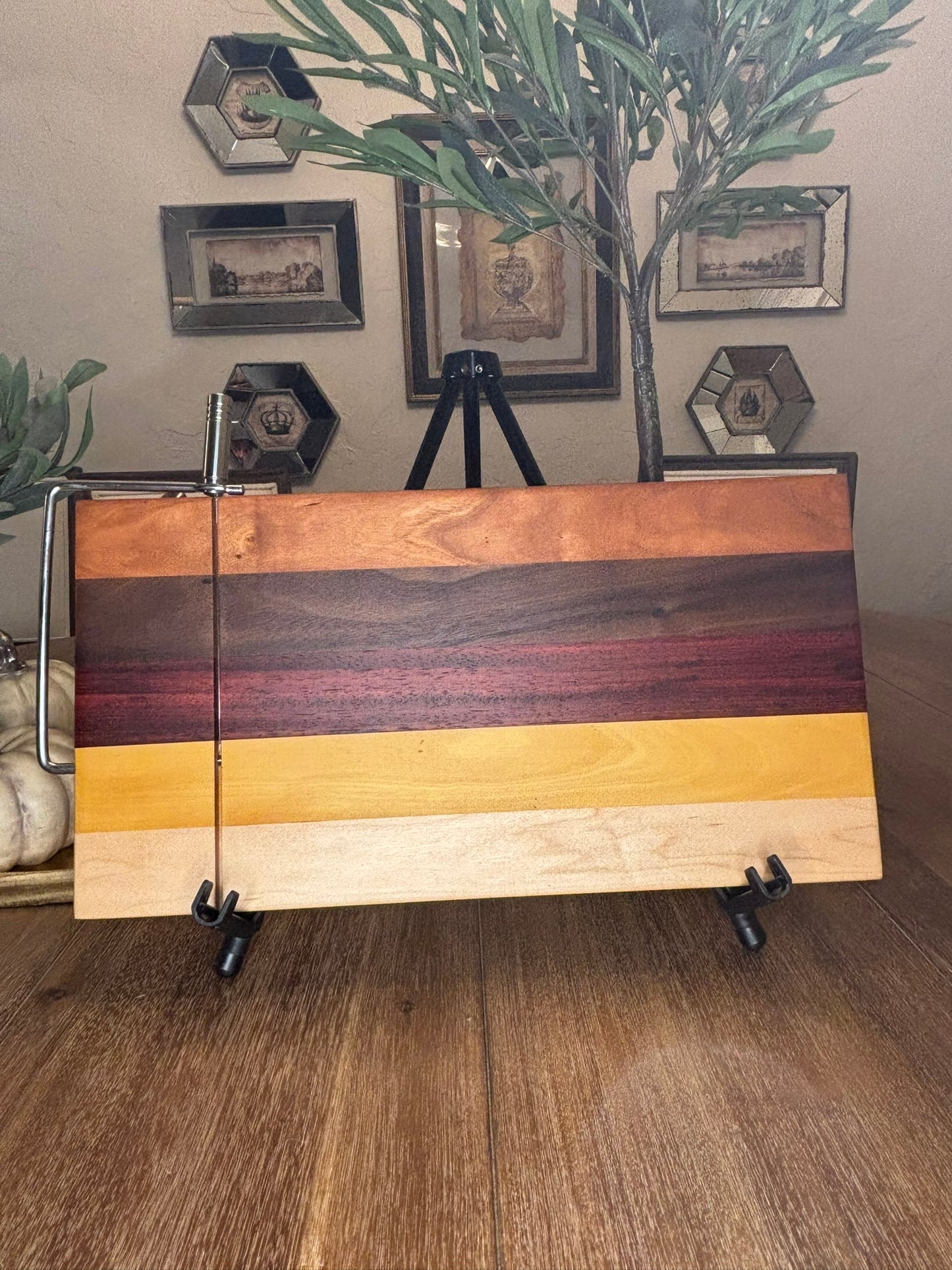 9 x 17 x 3/4" Charcuterie Boards with Integrated Wire Cheese Cutter