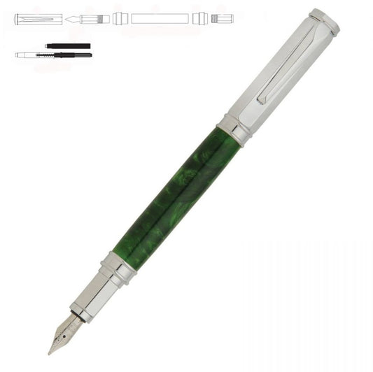 Magnetic Vertex Chrome Fountain Pen