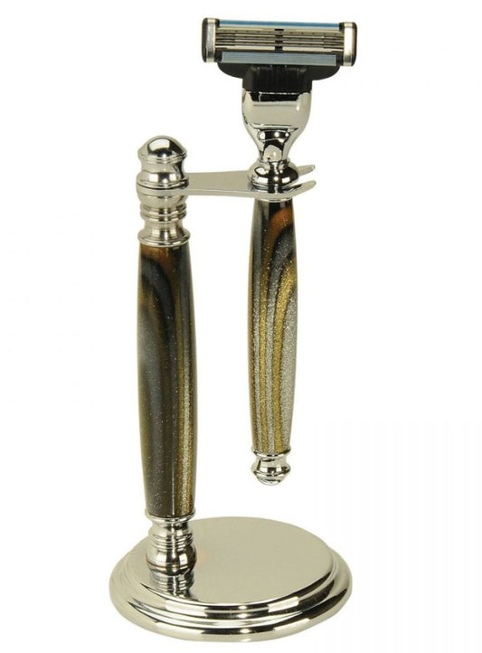 Hand-carved Razor and Stand