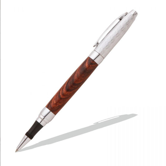 Pressimo Etched Chrome Rollerball Pen